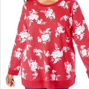 Woman Within floral French Terry sweat shirt